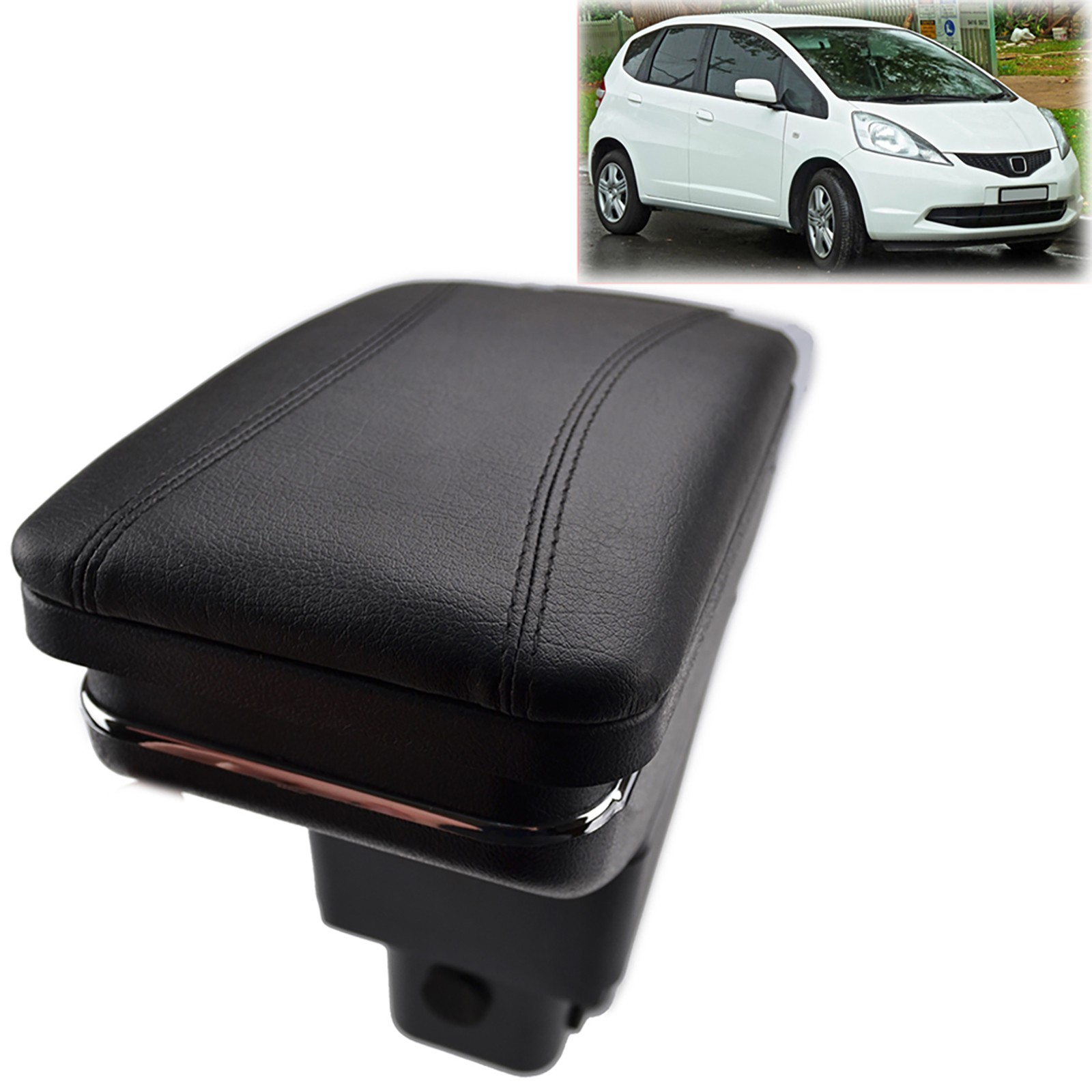 Car Central Console Armrest Box PU Leather For Honda Fit / Jazz 2009-2013 (GE)