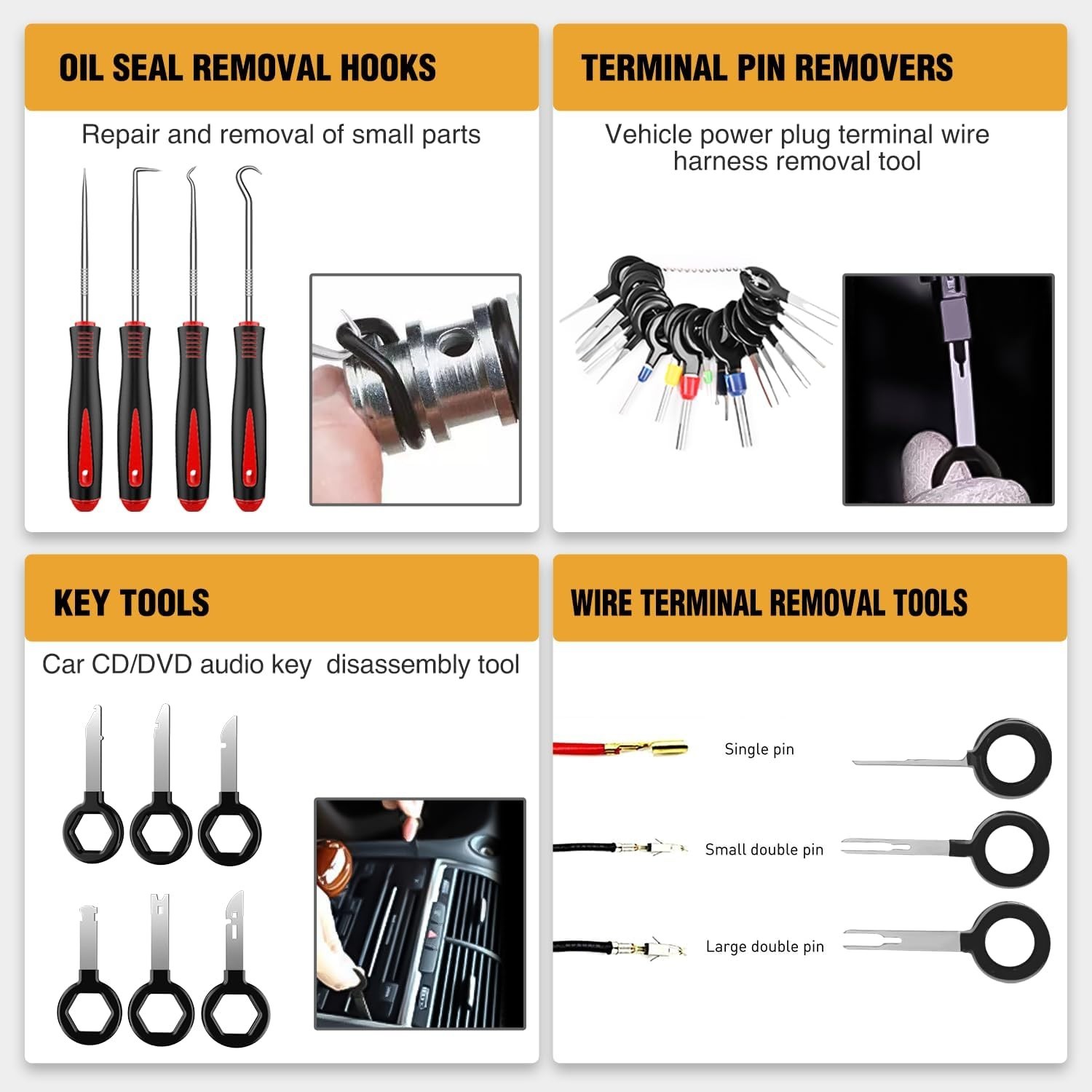238PCS Car Trim Removal Tool Kit with Push Pin Fasteners, Panel Clips & Pliers