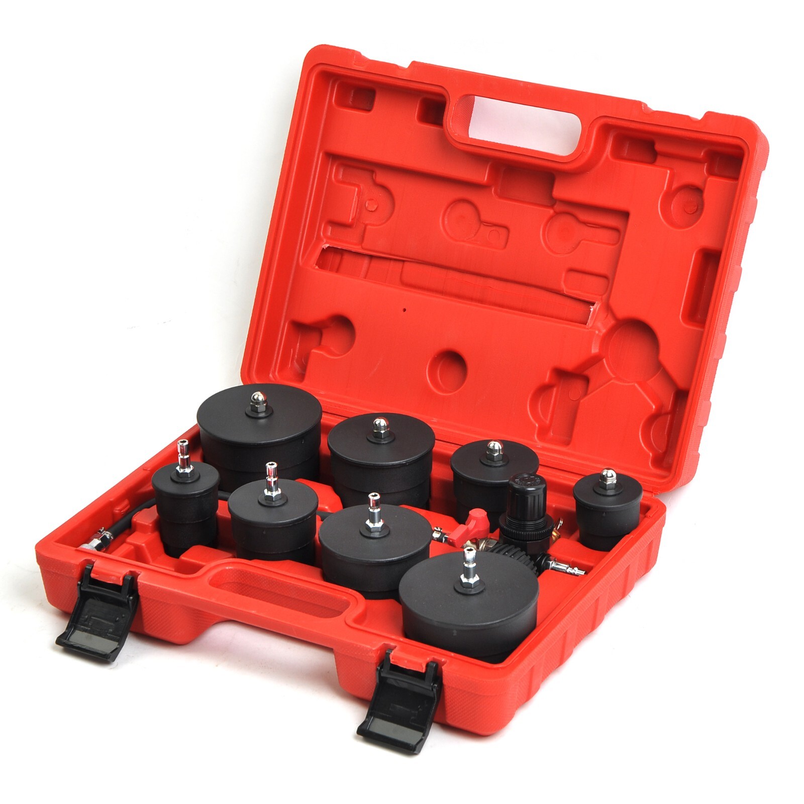 Turbo Pressure Tester & Leakage Test Kit W/ 4 Pairs of Adapters 1-3/8″ to 3-1/2″