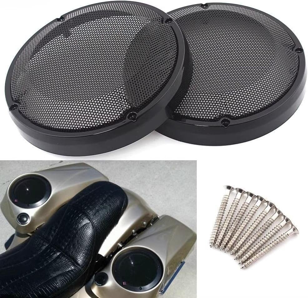 Black 6.5″ Speaker Grill Cover Lower Vented Fairing Lid Harley Touring 1983-2023