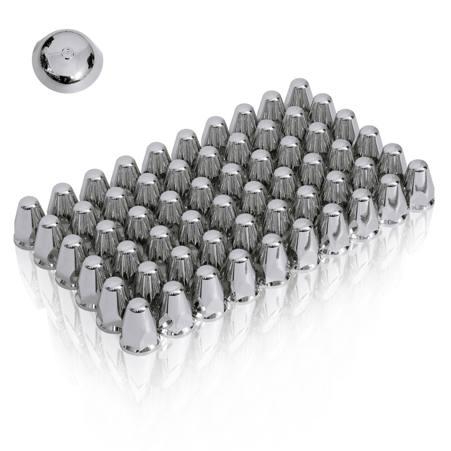 60pcs Lug Nut Cover for Semi Truck, 33mm by 2-5/8″ Push-on Nut Cap ABS Anti-Rust