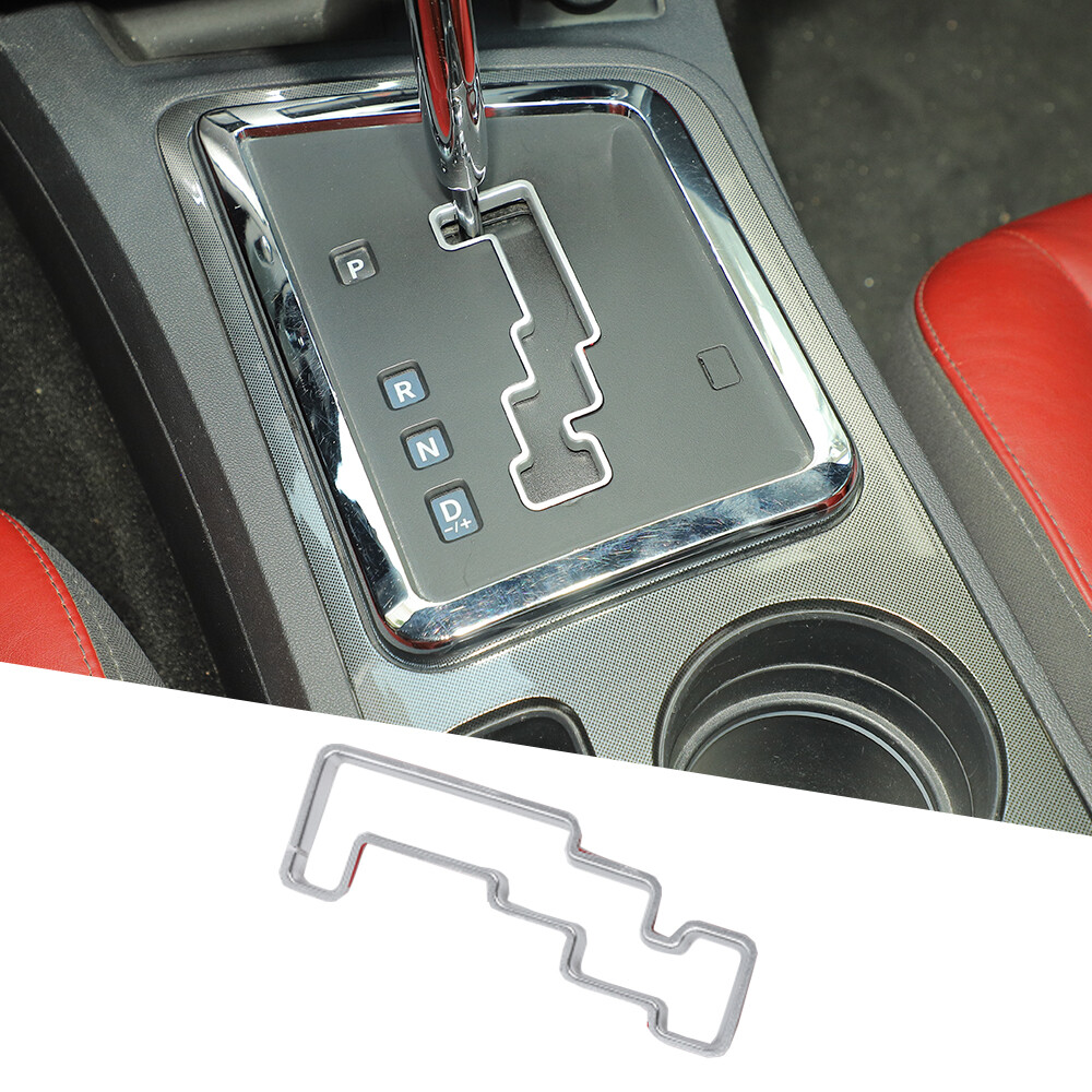 1x Gear Shift Knob Frame Panel Cover Trim for Dodge Challenger 2009-2014 Silver