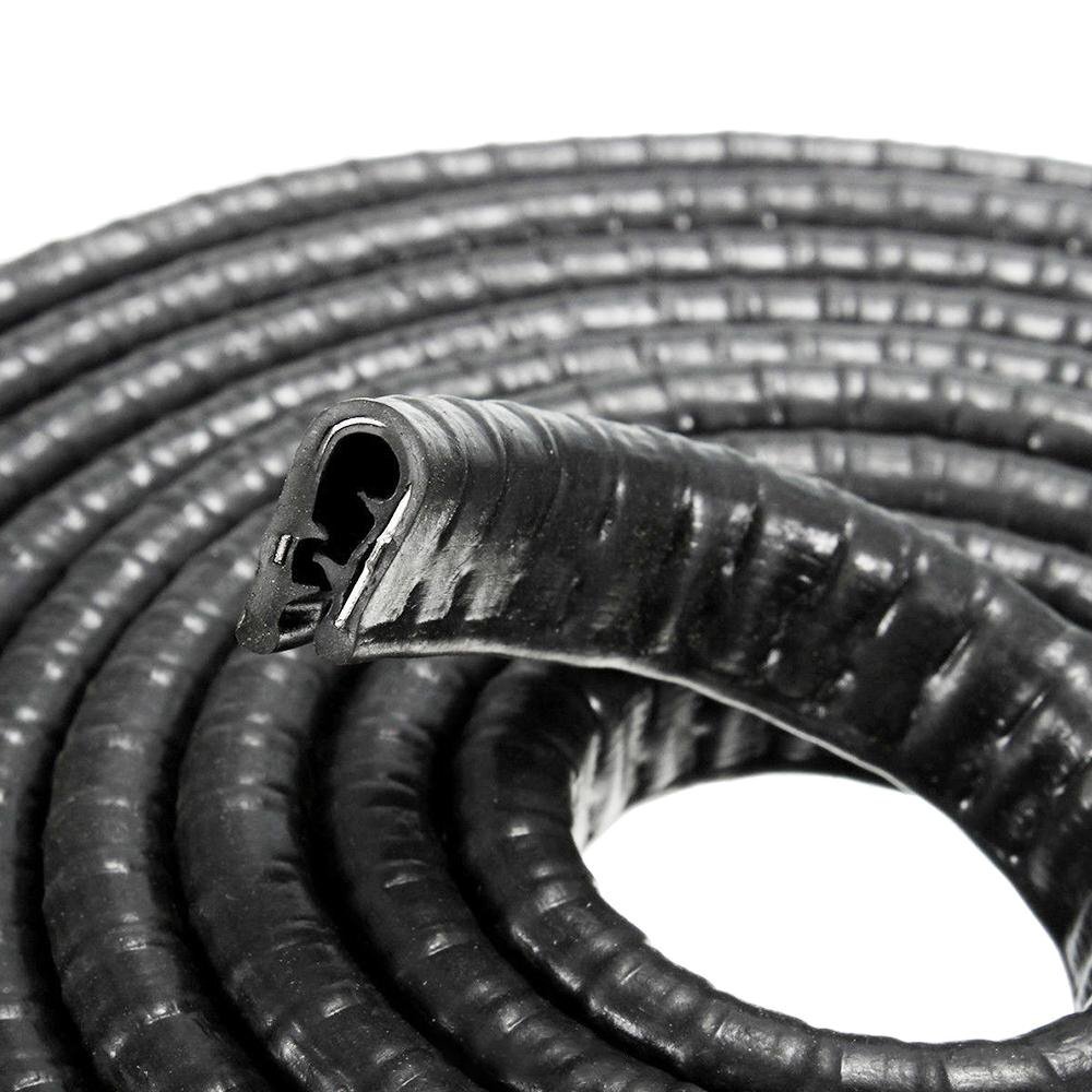 Rubber Seal Protector U Shape Bulb Weather Stripping Edge Waterproof EPDM 16 ft.