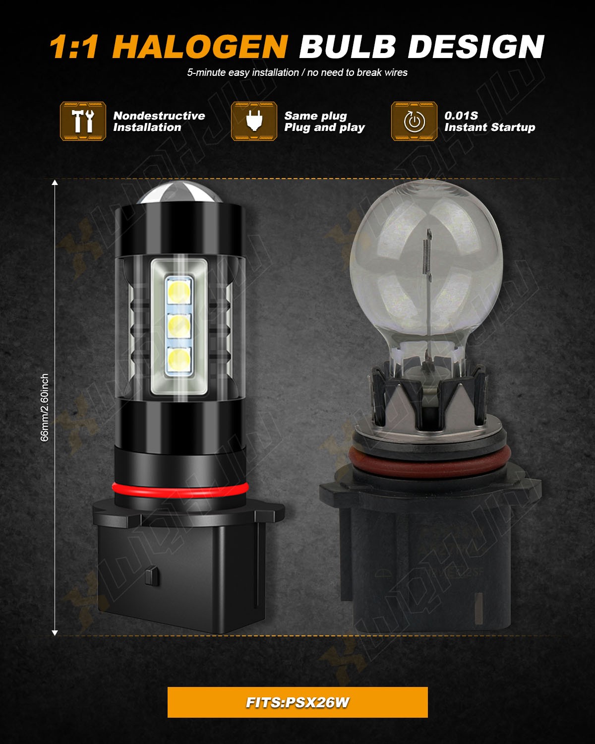 PSX26W LED Fog Light Bulbs for Chevy Tahoe Suburban Yukon XL 60 Days Free Return