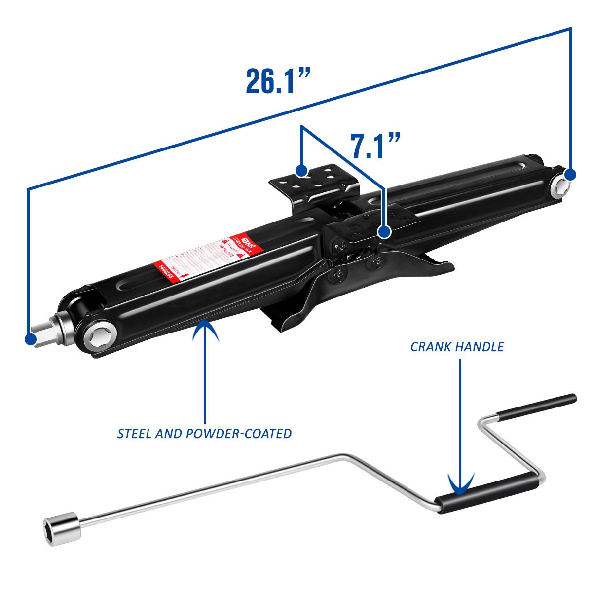 5000 LBS RV Trailer Stabilizer Fold Leveling Scissor Jacks w/ Crank Handle Black