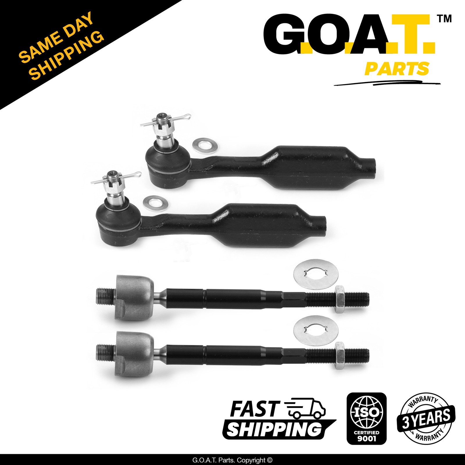 Front Inner & Outer Tie Rod End Kit for 2005-2009 Honda Odyssey 4 PCS