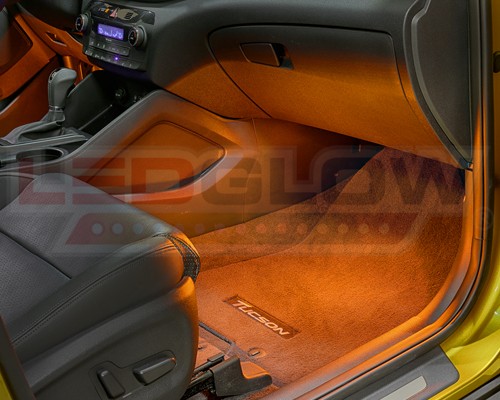 LEDGlow 4pc ORANGE LED INTERIOR LIGHT KIT UNIVERSAL CARS ACCENT NEONS w 72 LEDs