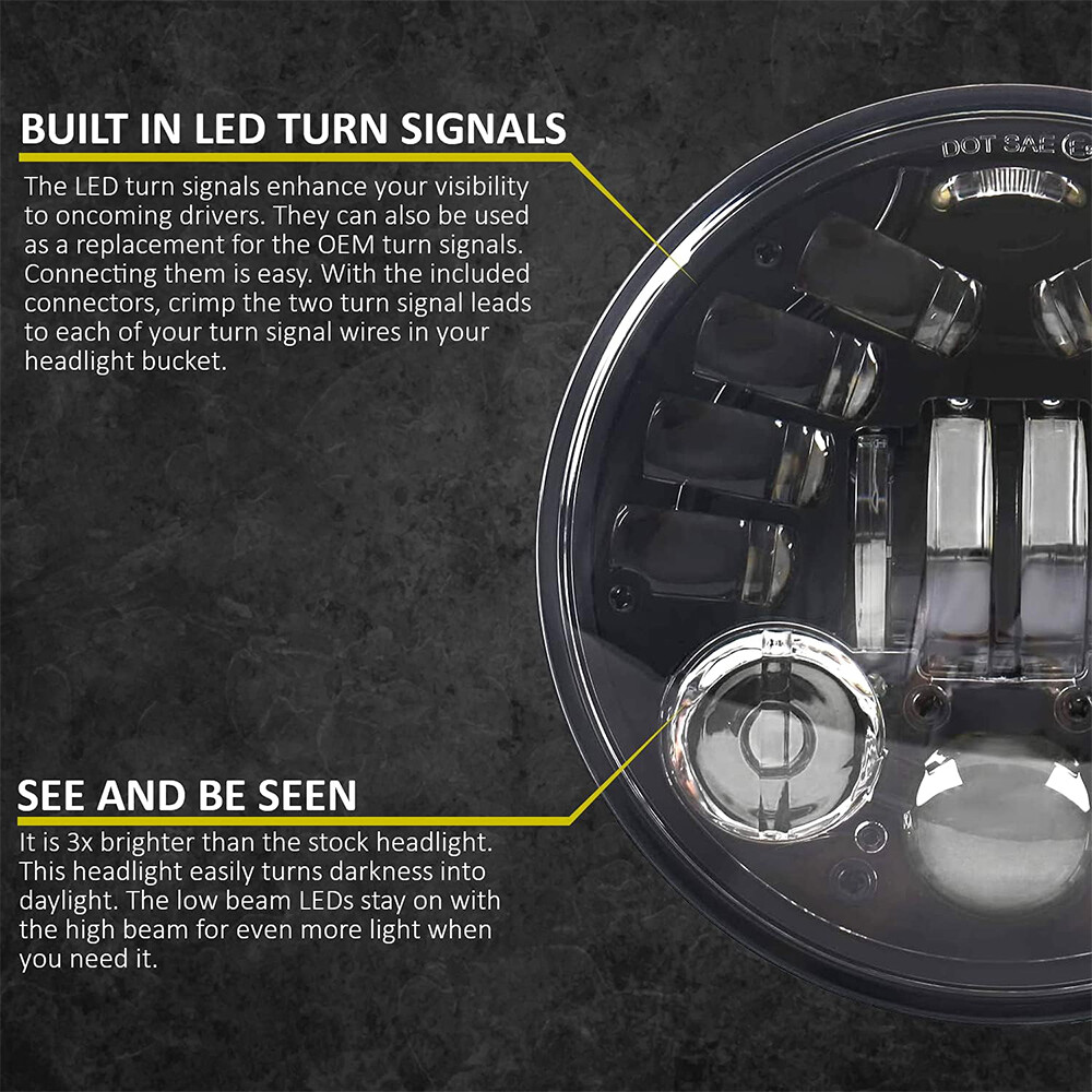 5.75″ 5-3/4″ LED Headlight Hi/Lo Turn Signal For Ice Bear Mad Dog 150cc Scooters