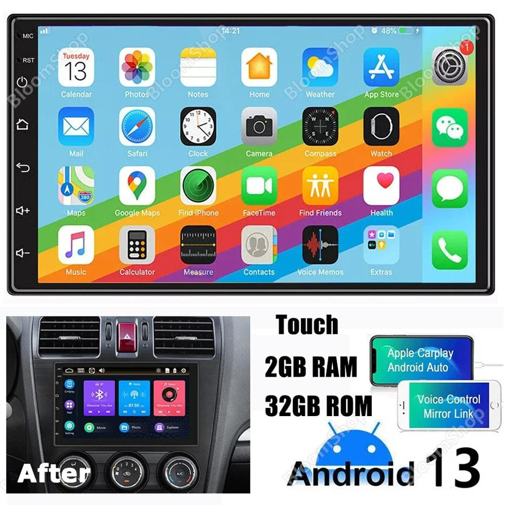 Android 13 Apple Carplay Car Radio GPS Navi Double 2Din Bluetooth FM 32GB Stereo