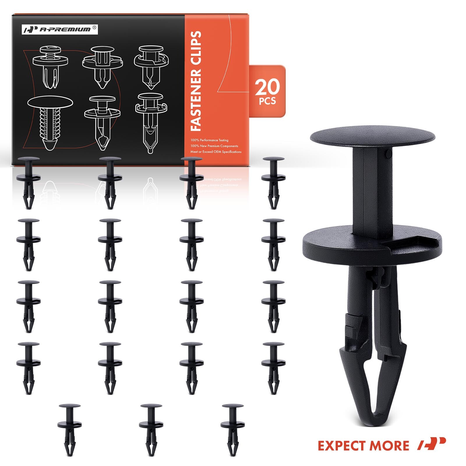 A-Premium 20Pcs 9.3mm Grille Bumper Retainer Clips Push-Type for Ford Chrysler