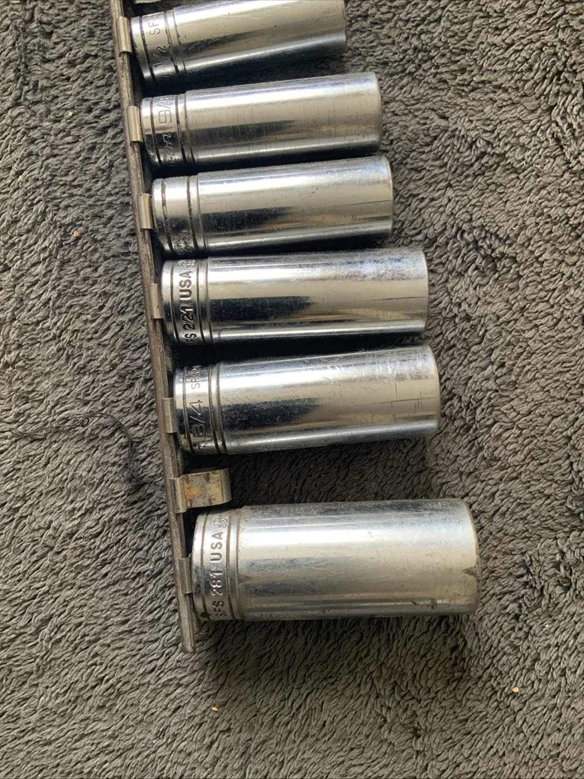 Snap On 3/8” Drive Deep Socket Set, 6pt And 12pt, Used…see Descrip For Sizes…