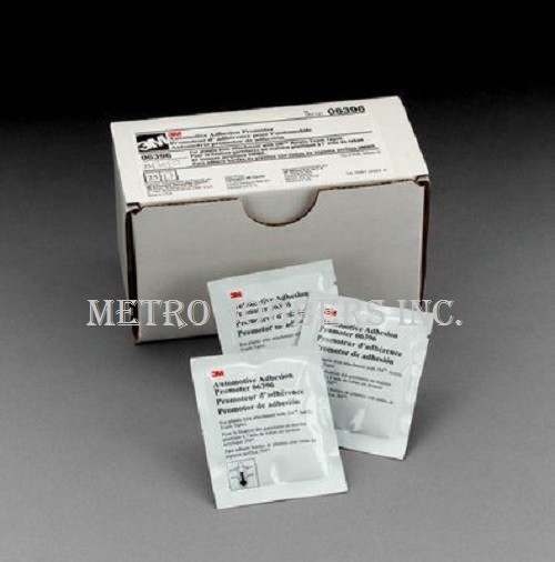 3M 06396 Automotive Adhesion Promoter, 2.5 ml, Sponge Applicator Packets, 25/Box