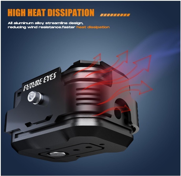 Future Eyes F150 LED Motorcycle Fog Lights with 360° Adjustable Mount