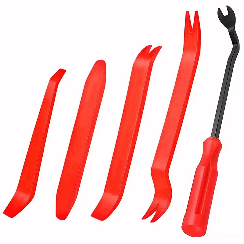 RED Plastic Trim REMOVAL Pry Tool fits Car Radio Panel Door Dash Clip Fastener