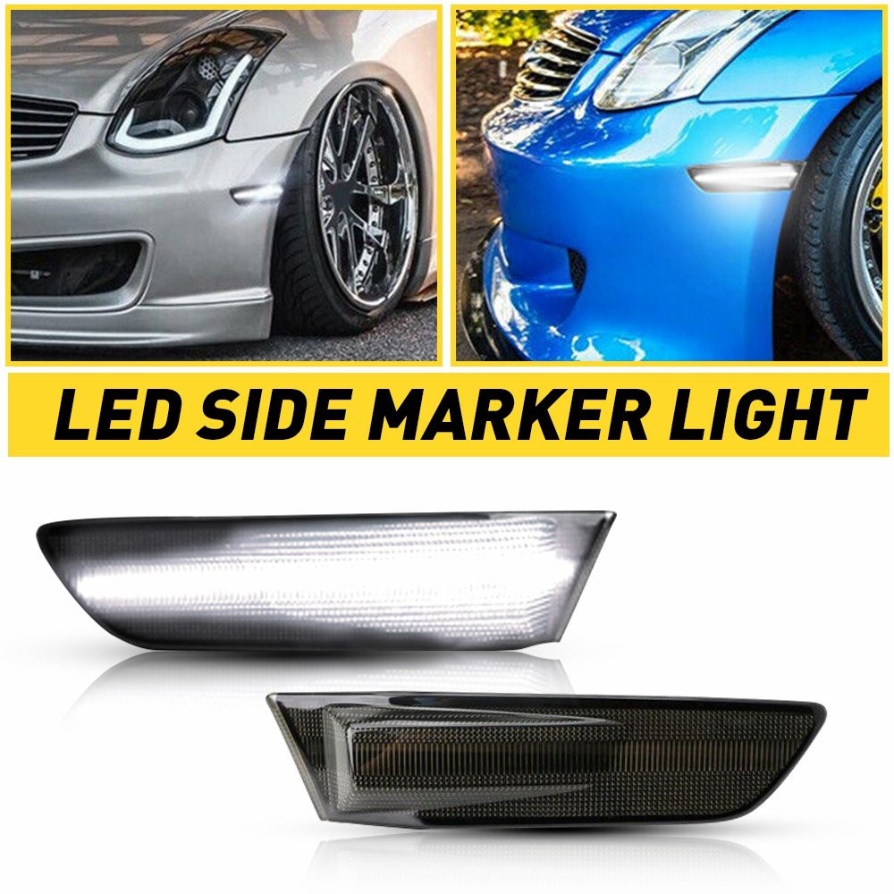 Sequential Switchback Smoke LED Side Marker Light DRL For 2002-07 Nissan Skyline