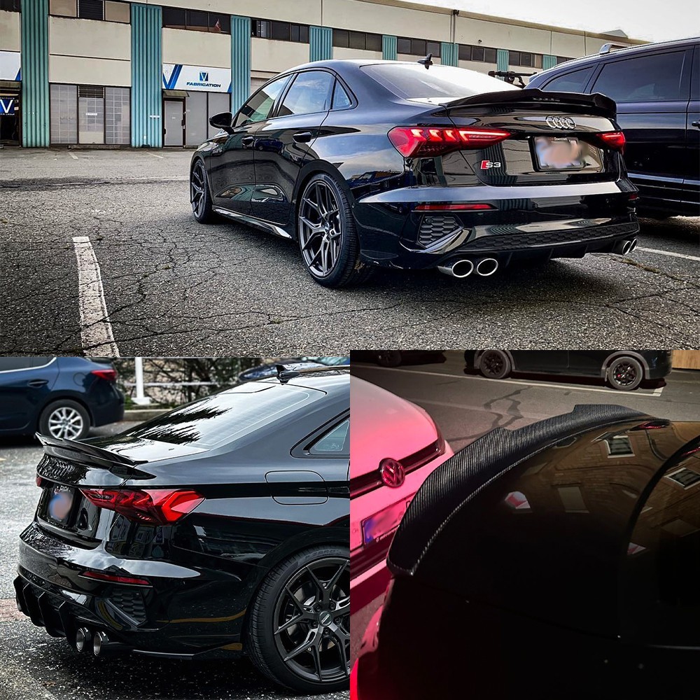 For AUDI A3 S3 RS3 8Y Limousine Sedan 2021-2026 Carbon Fiber Trunk Wing Spoiler