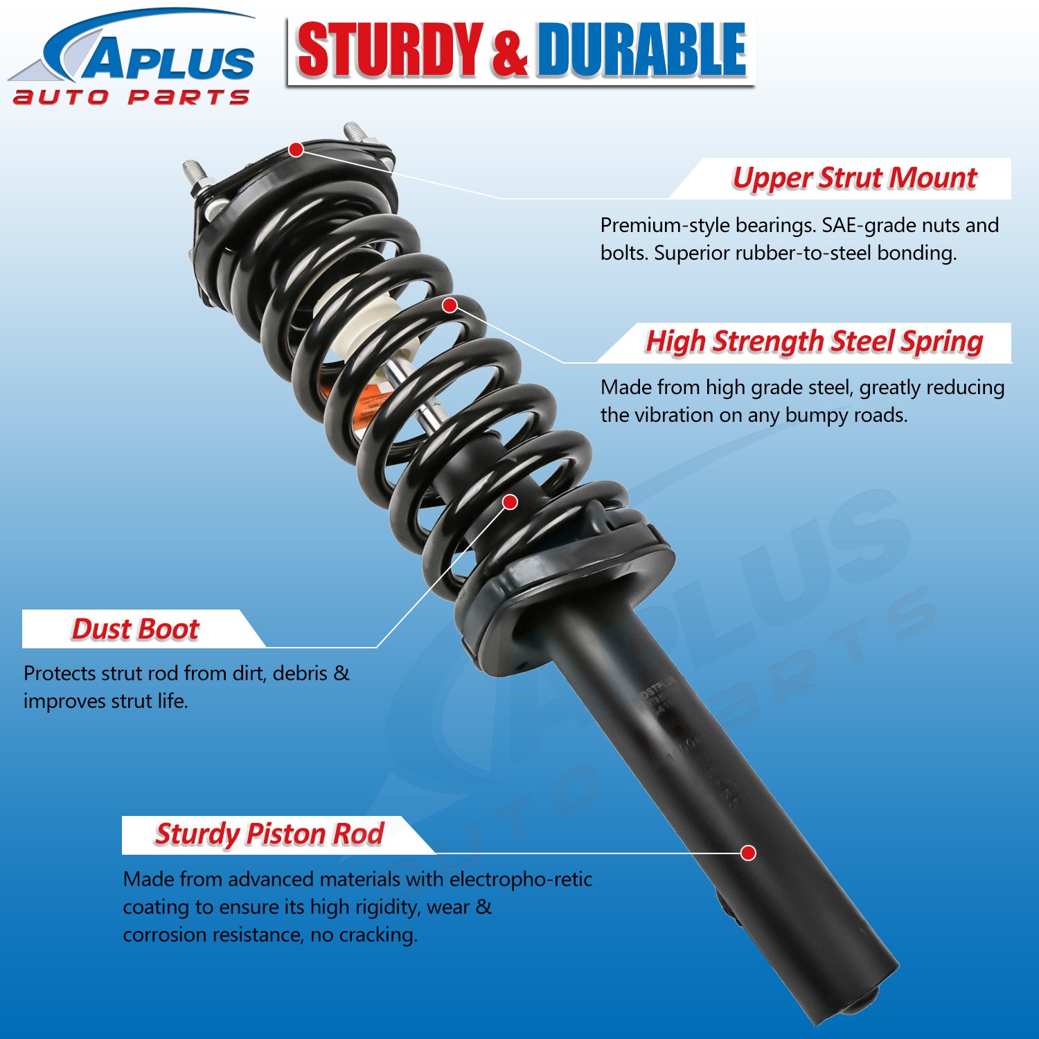 Front Pair Strut and Coil Spring Assembly Set for 00-02 Jaguar S-Type 4.0L 3.0L