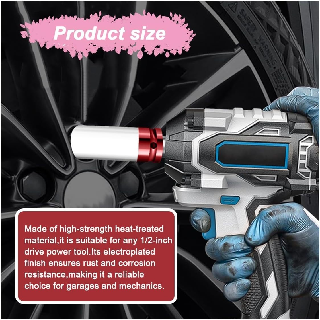 Durable 21mm Lug Nut Impact Socket with Non-Scratch Sleeve for Auto Maintenance