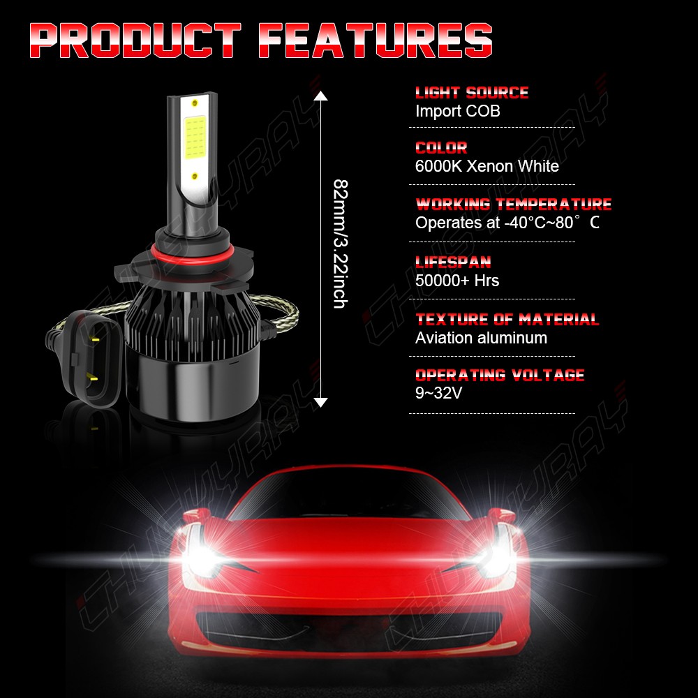 9005 HB3 LED Headlight Bright Bulbs HIGH Beam For Chevy Silverado 3500 2001-2006