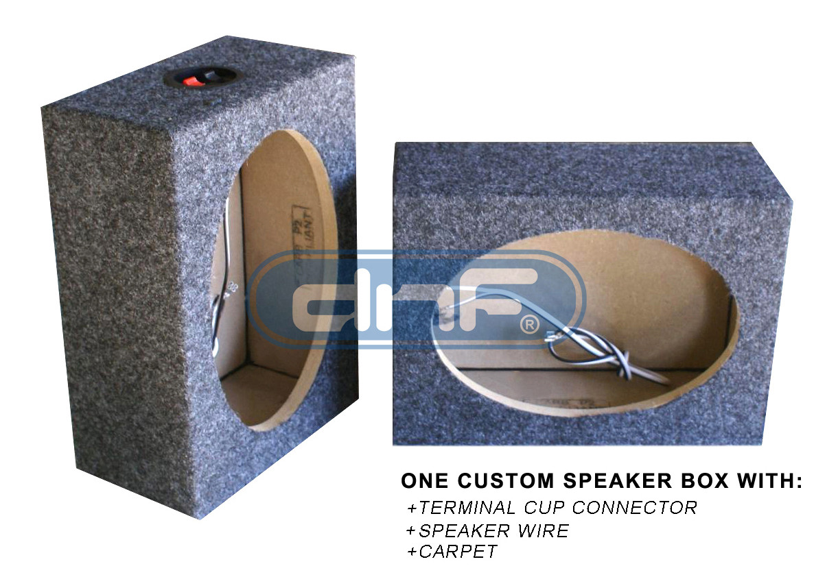 1 PIECE CAR AUDIO 6″ x 9″ SQUARE SPEAKER BOX ENCLOSURE CARPET SPEAKER WIRE