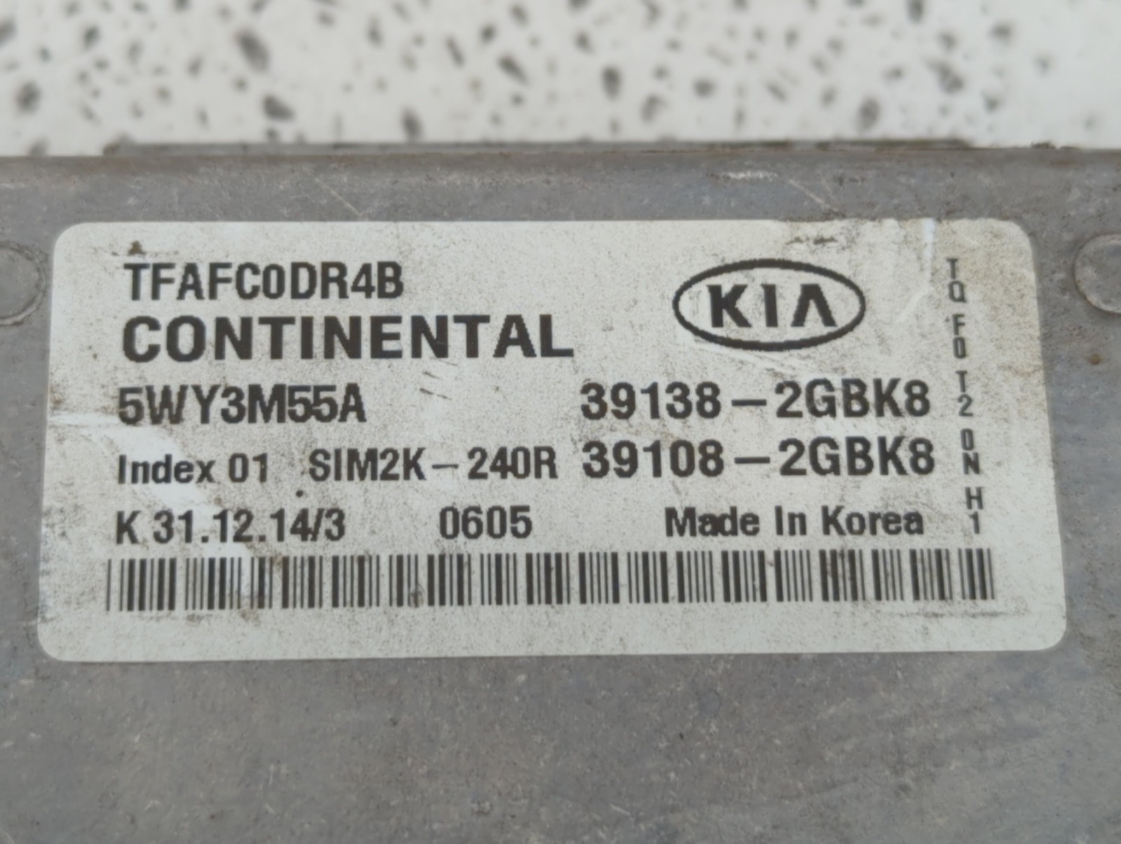 2015-2015 Kia Optima Engine Computer Ecu Pcm Ecm Pcu Oem LHBGZ