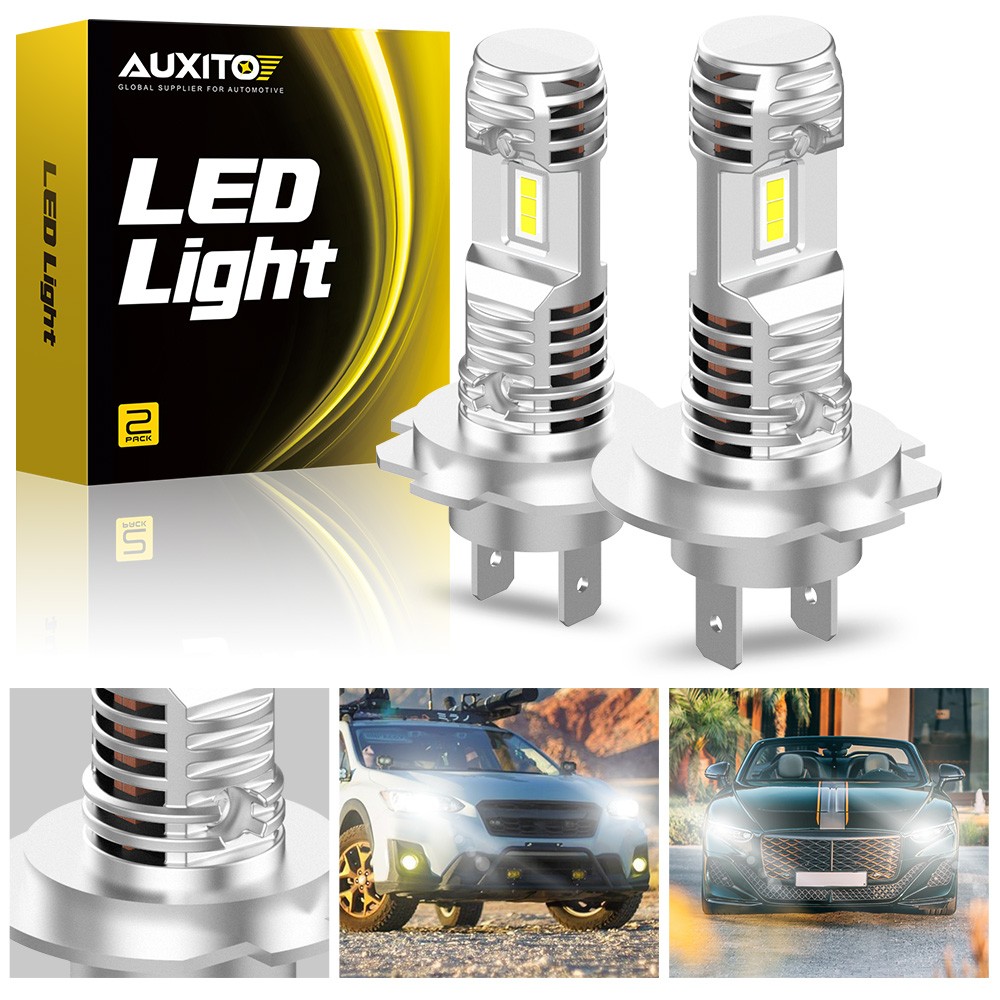 AUXITO H7 High Low Beam LED Headlight Bulbs 6000K Cool White Fanless Noiseless J