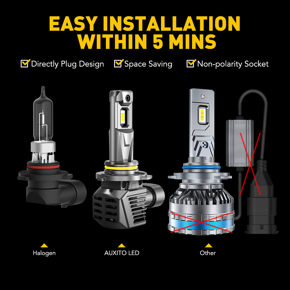 AUXITO 9005 HB3 100000LM LED Bulbs Headlight High Beam Super Bright White 6500K