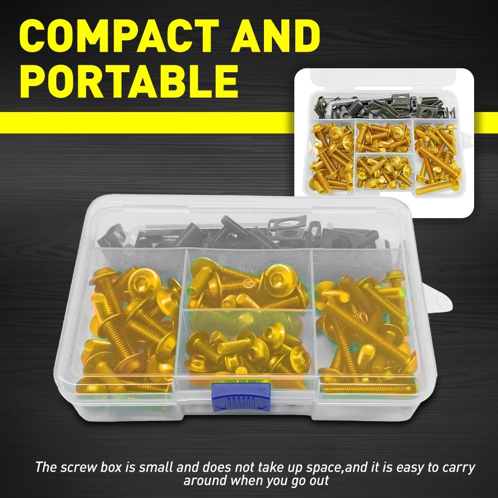 155PCS Golden T6-6061 Aluminum Fairing Bolt Kit Screws Set For Hayabusa GSX1300R