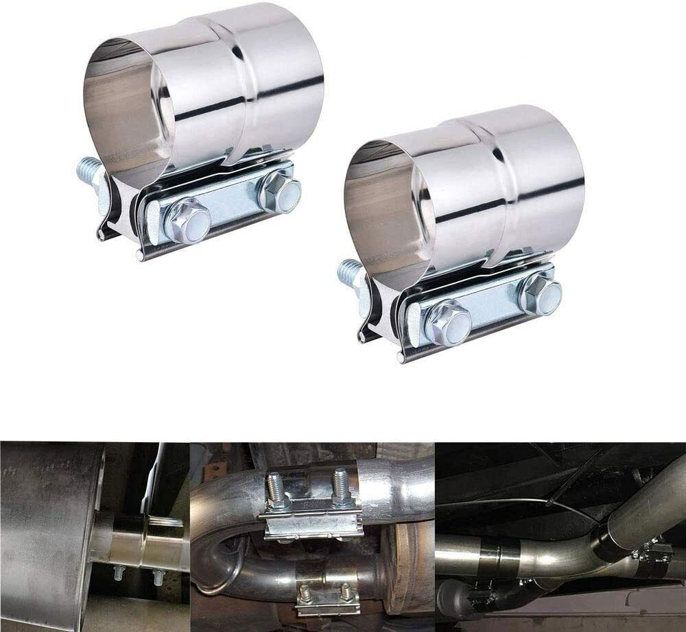 5″ Lap Joint Exhaust Band Clamp Preformed Aluminized Steel (2 Pack)