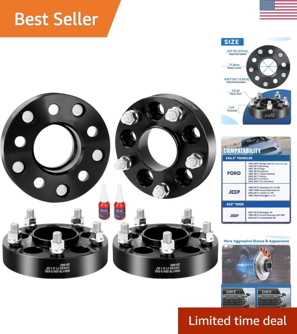 Precision CNC Machined 5×4.5 to 5×5 Wheel Adapters for Safe Fitment & Aesthetics