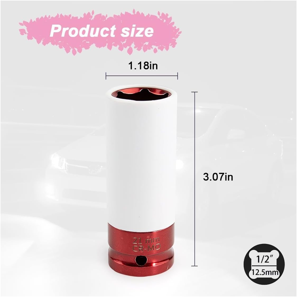 Durable 21mm Lug Nut Impact Socket with Non-Scratch Sleeve for Auto Maintenance