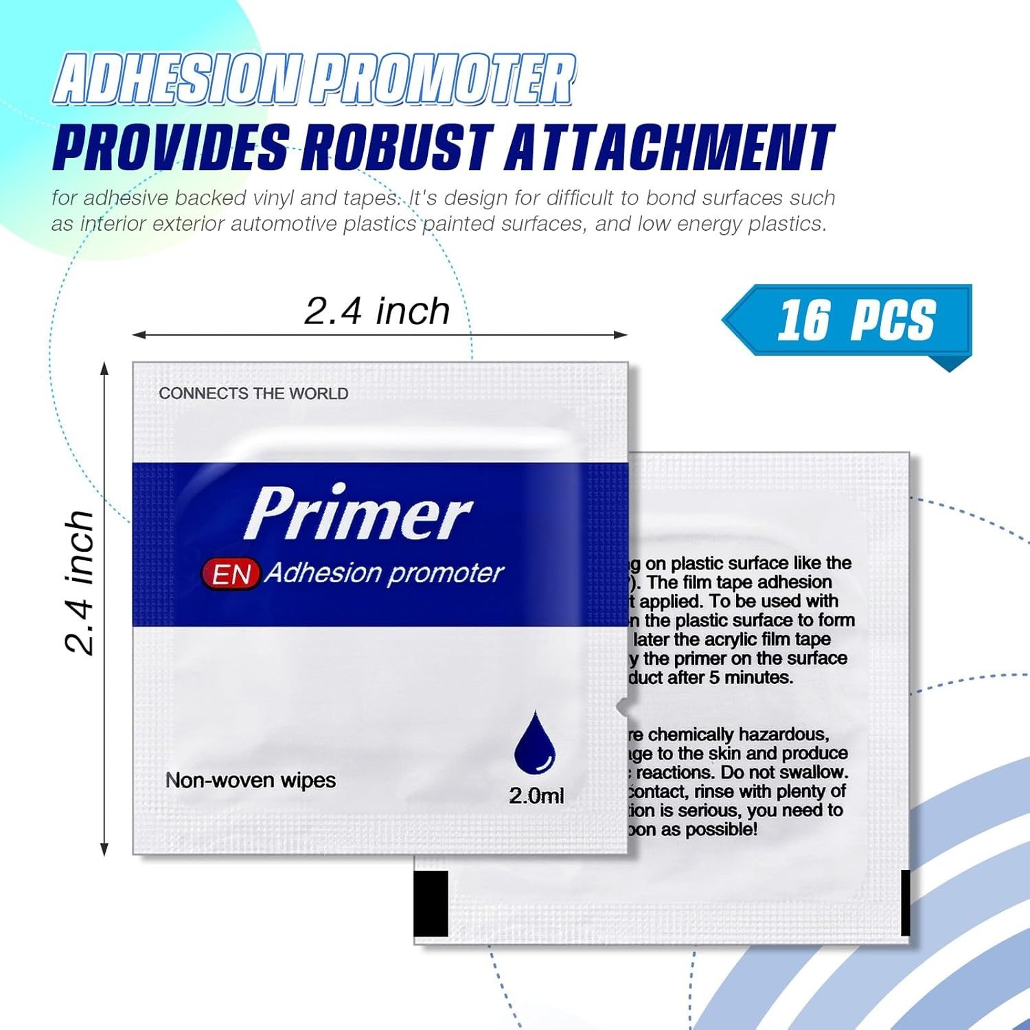 16 Pcs Adhesion Promoter, High Performance Adhesion Promoter for Plastic, Dou…
