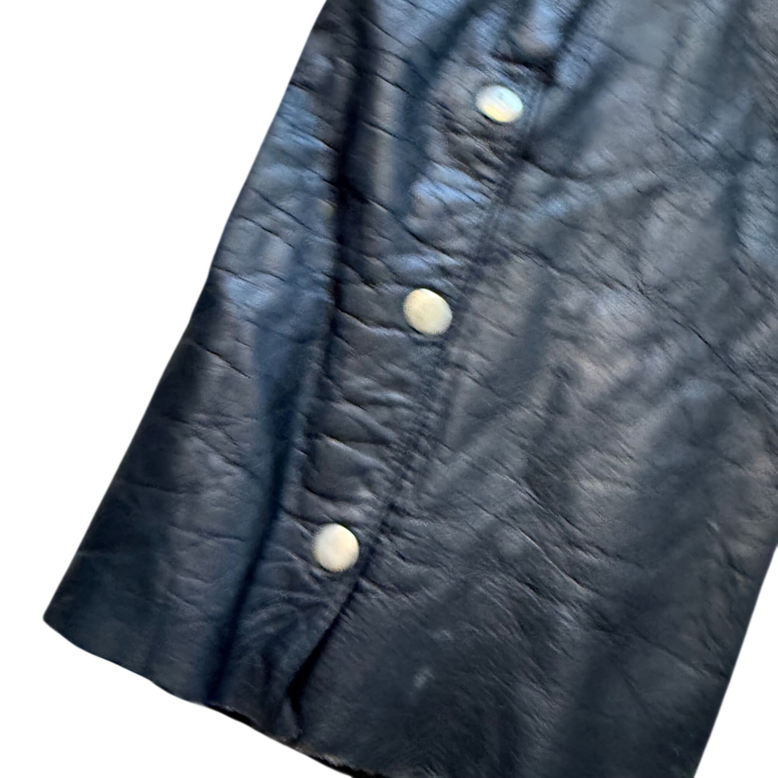 Black Leather Motorcycle Chaps With Adjustable Waist & Snap Closure