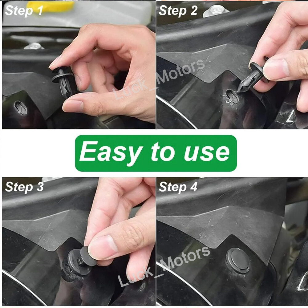 100PCS Car Retainer Clips Auto Fasteners Push Trim Clips Pin Rivet Bumper Kit