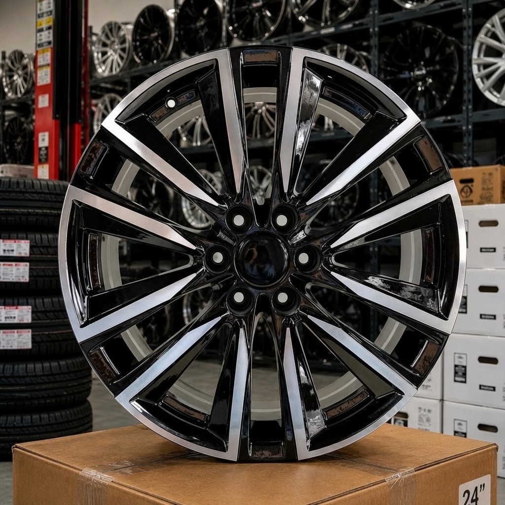 22″ Black Wheels Rims Fits on Chevy Silverado Tahoe Suburban Set 4️⃣ NEW