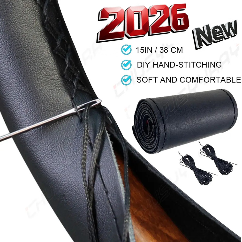 NEW Upgrade 15″ Steering Wheel Cover Genuine Leather For BMW New