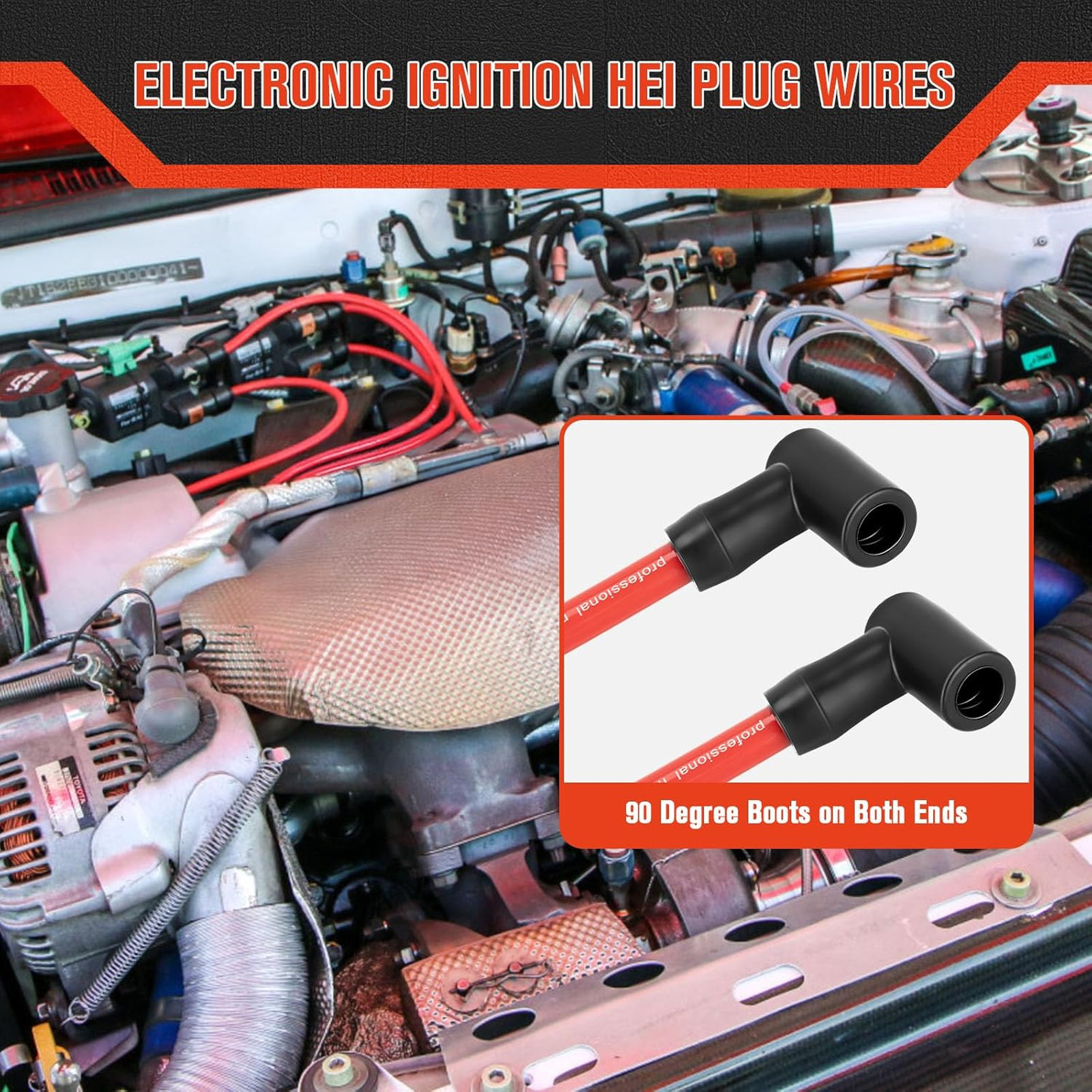 High Performance Spark Plug Wire Set 10.5mm for HEI SBC BBC Chevy V8 Engines