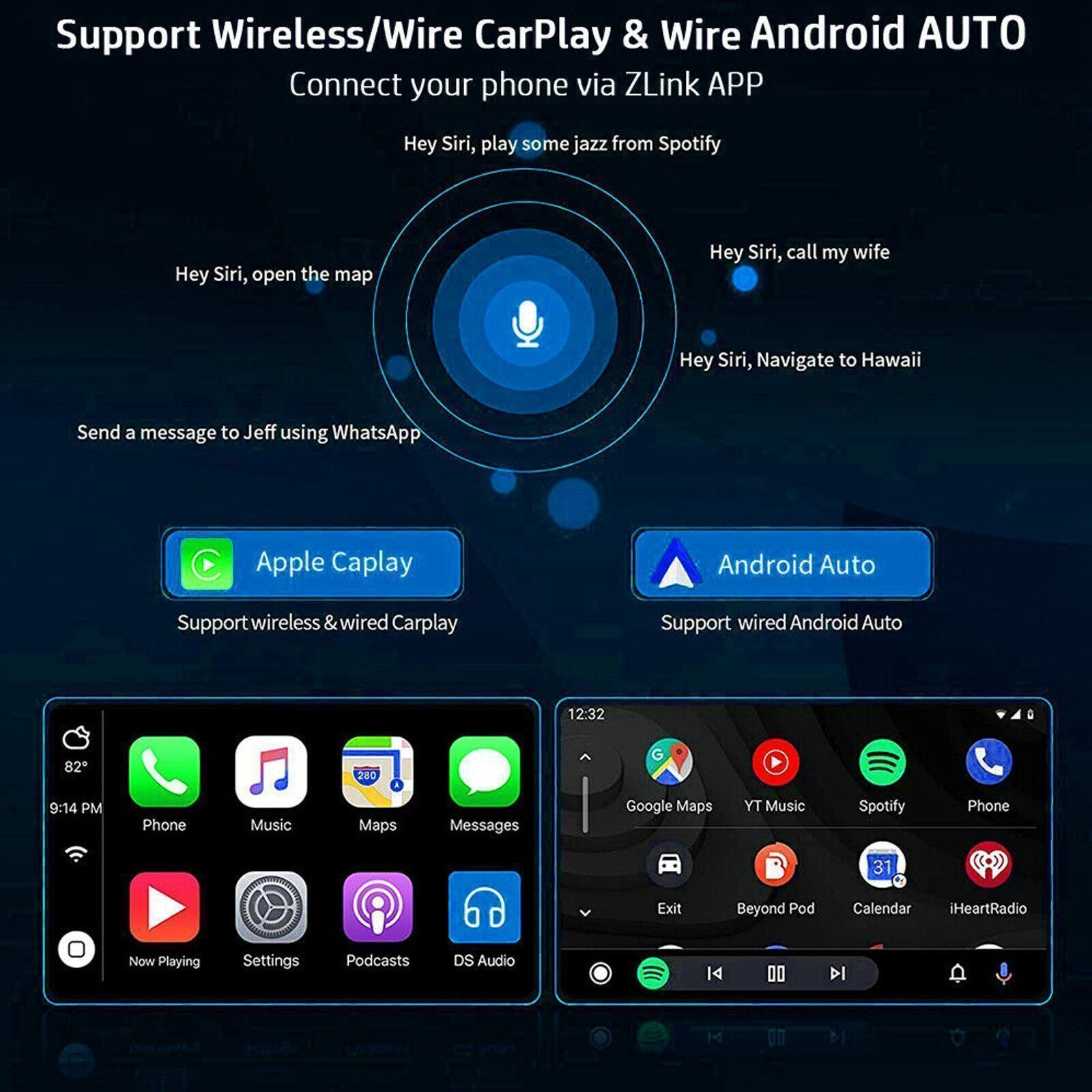 7″ Car Stereo Radio Double 2 DIN Touch Screen Android 15 GPS Bluetooth FM WIFI