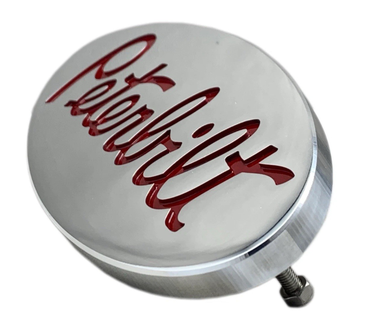 Peterbilt Logo Name Emblem Plate Custom CNC Aluminum Hood Side Grille Fender Red