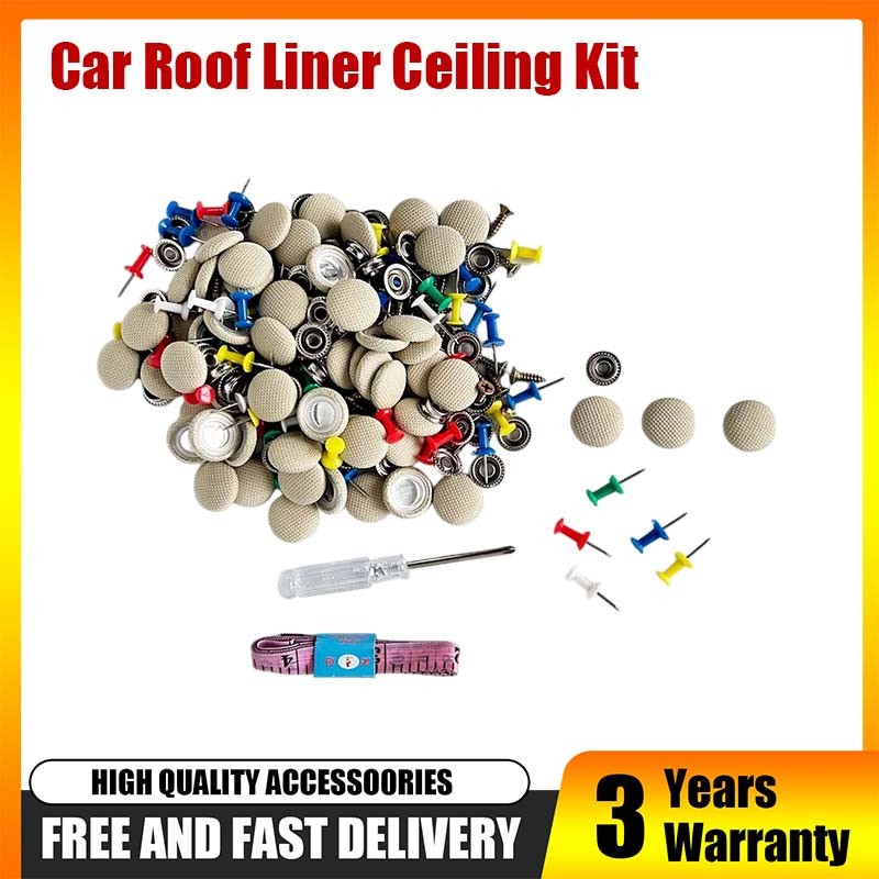 60PCS Car Roof Liner Ceiling Kit Repair Buckle Sagging Headliner Rivet Pins Snap