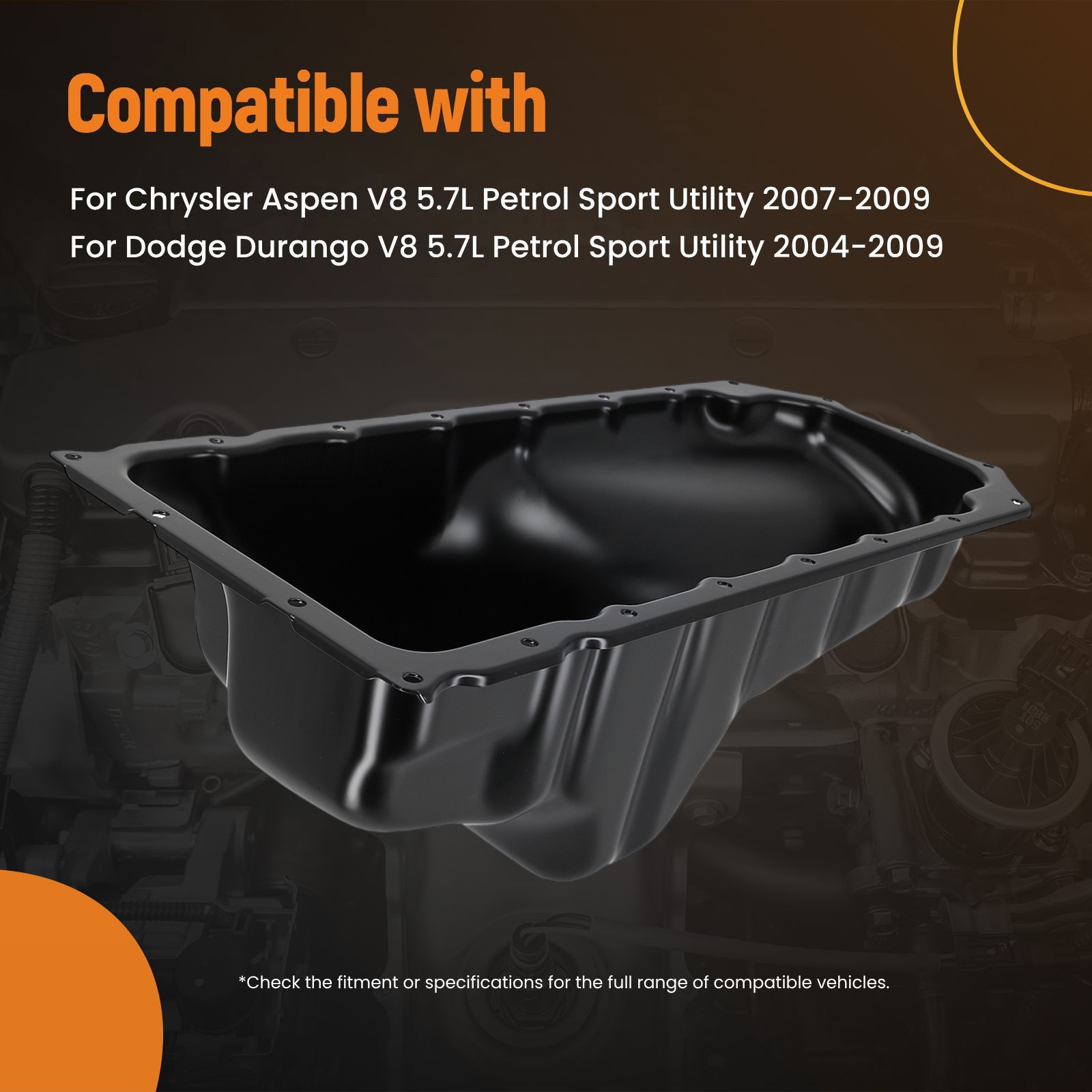 Engine Oil Pan for Chrysler Aspen/Durango 5.7L 53021687AC Steel