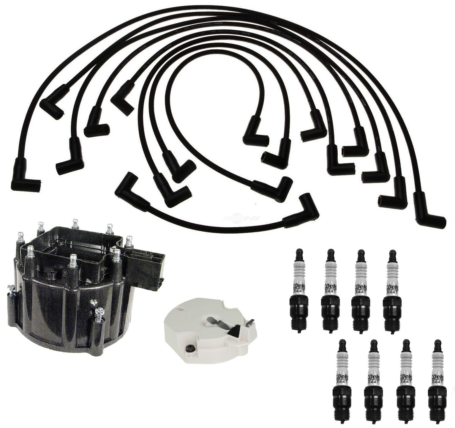ACDelco Ignition Kit Distributor Rotor Cap Wire Spark Plugs For Chevrolet GMC V8