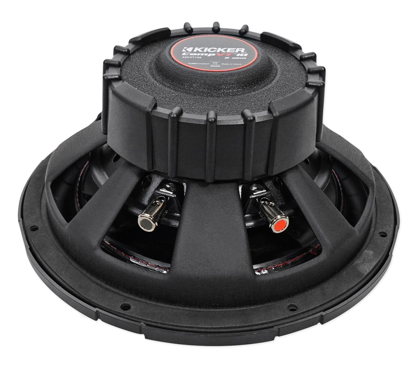 Kicker 43CVT102 COMPVT 10″ 800w Slim Shallow Subwoofer+Free Bluetooth Speakers