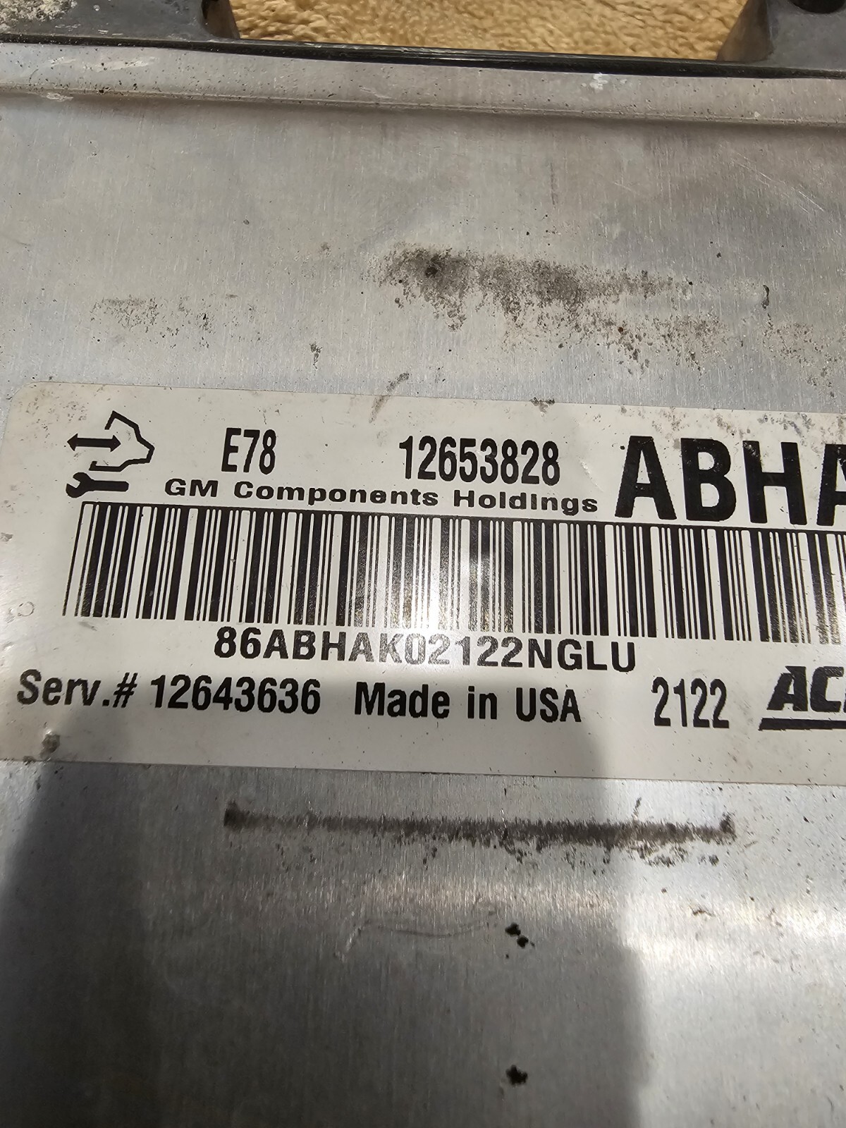 2012 Chevy Volt Electronic Engine Control Module Computer Unit Ecu Ecm 12653828