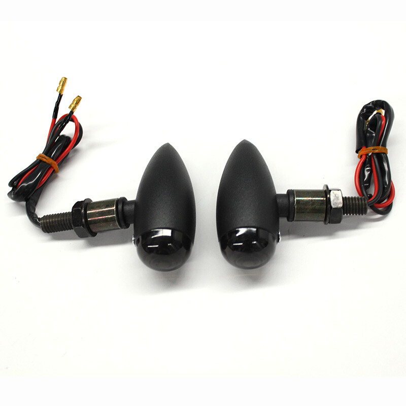 Motorcycle Black Bullet Turn Signals Amber Lights Blinkers For Harley Sportster