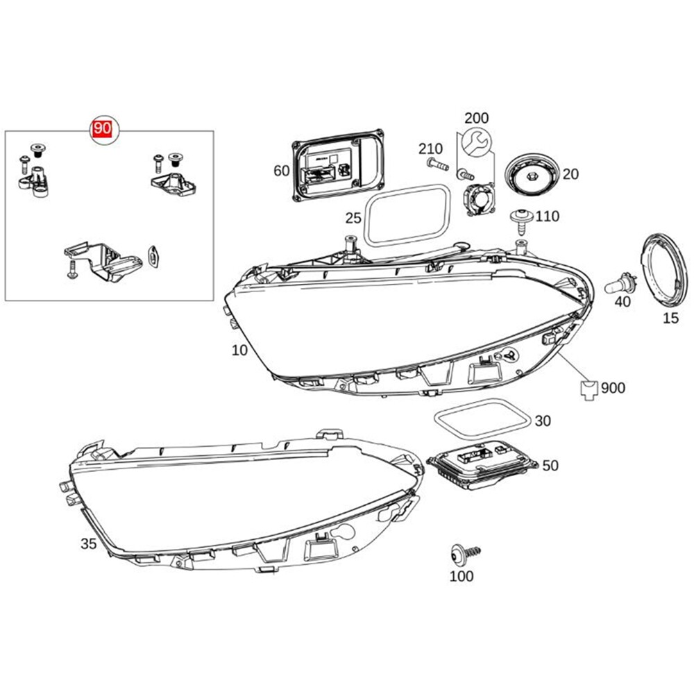 Right Headlight Housing Bracket Repair for Mercedes-Benz 2019-2021 A-CLASS W177