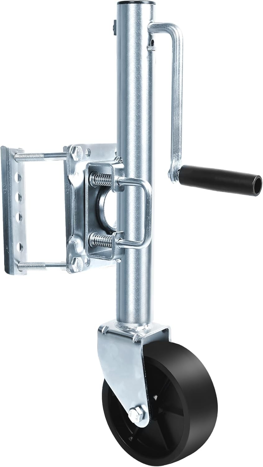 70148 10″ Lift Swing Back Trailer Jack with Single Wheel – 1000 Grey