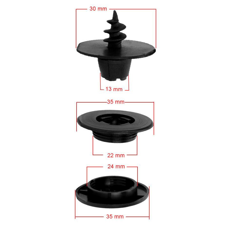 20X Black Universal Car Floor Mat Clips Carpet Fixing Clamp Fastener Rivet
