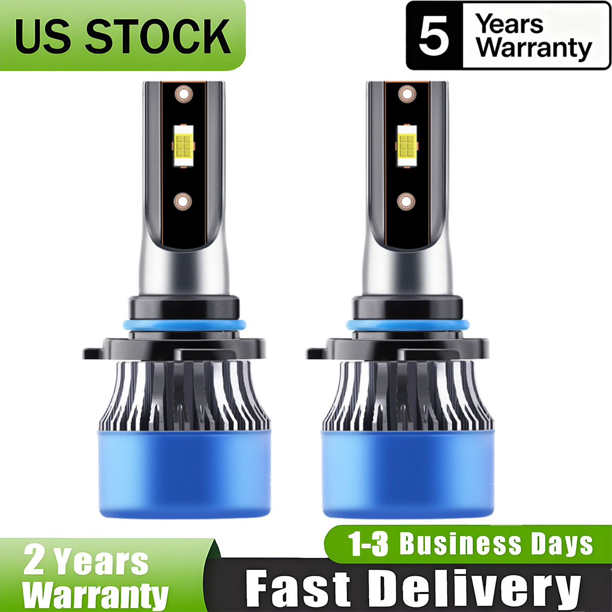 2x LED Headlight Bulbs Hi-Lo Beam 6500K 12000lm White For Hyundai Kona 2022-2023