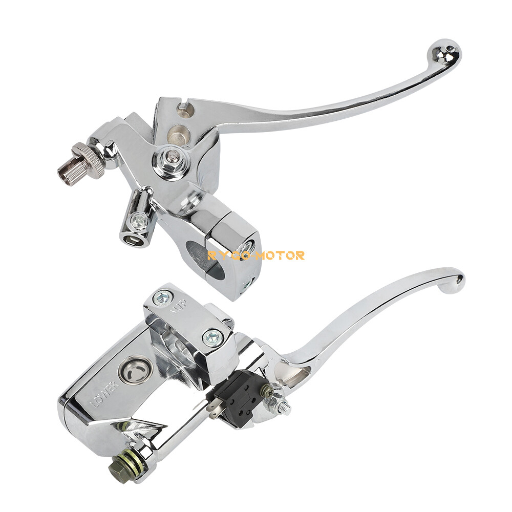 1″ Motorcycle Handlebar Hydraulic Brake Master Cylinder & Clutch Lever Chrome